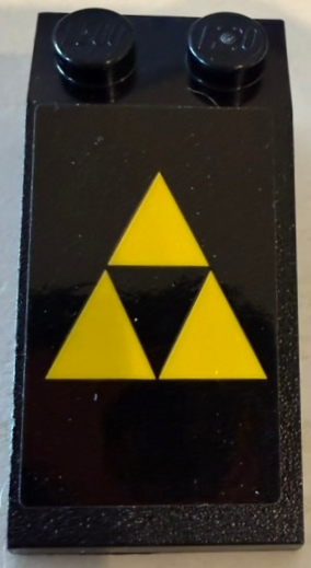 Lego Slope 18 4 x 2 with 3 Yellow Triangles Blacktron I Logo Pattern (Sticker) - Set 40580