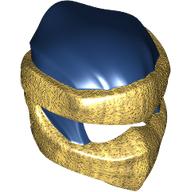 Lego Wrap with Short Back Knot Smooth, Pearl Gold Mask pattern / Dark Blue