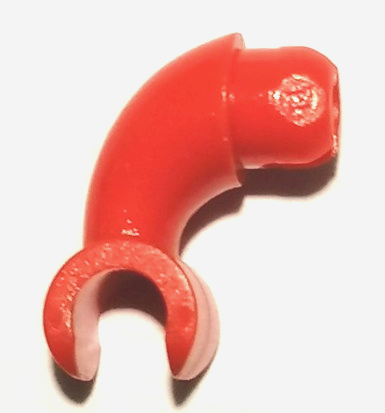 Lego Arm, Short, Curved with Hand / Red