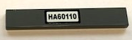 Lego Tile 1 x 6 with 'HA60110' Pattern (Sticker) - Set 60110 / Dark Bluish Gray
