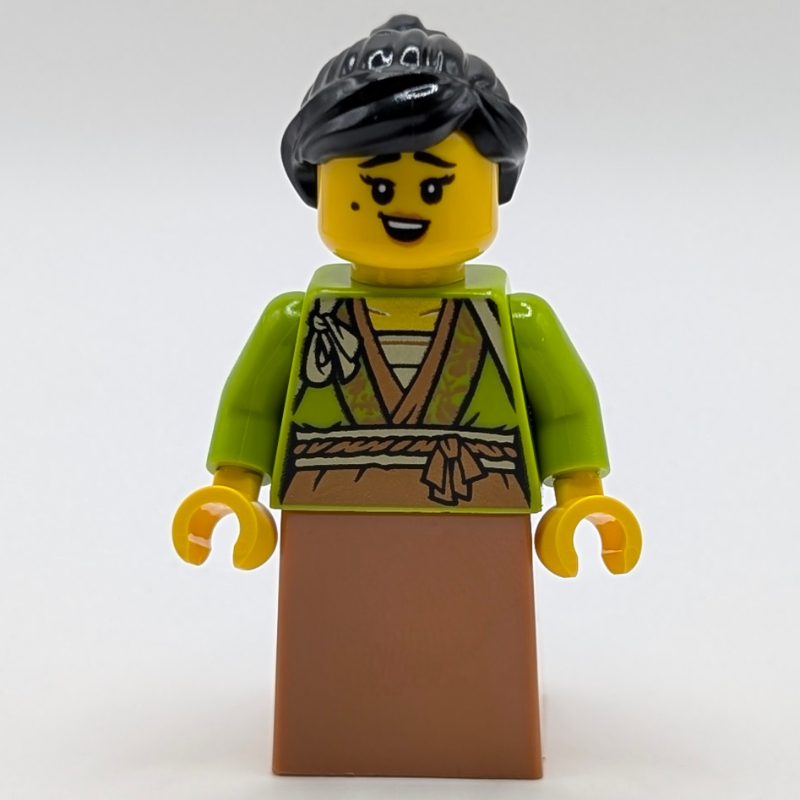 Lego Lime Robes, Medium Nougat Dress, Black Hair