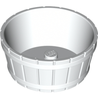 Lego Barrel Half Large with Axle Hole / White