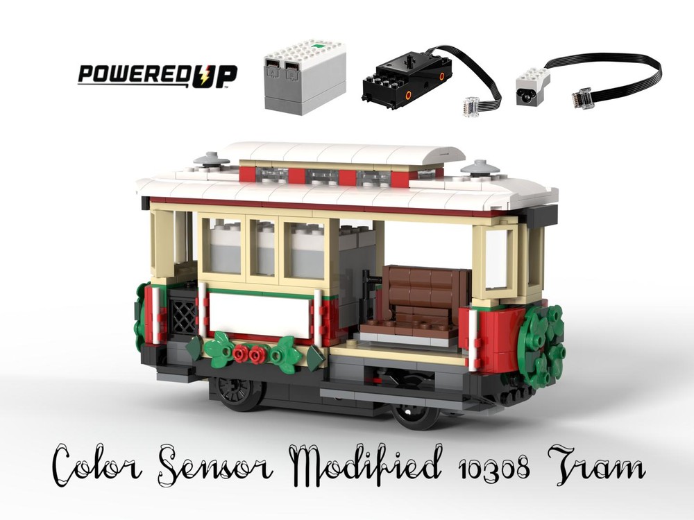 Lego 10308 Tram Powered UP Modified with Color Sensor
