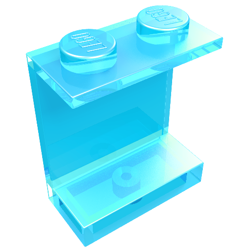 Lego Panel 1 x 2 x 2 [Solid Studs] / Trans-Light Blue