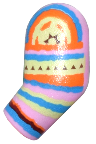 Lego Arm, Left with Crochet Stripes Pattern / Bright Pink