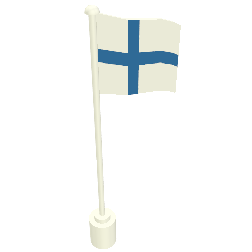 Lego Flag on Flagpole with Finland Print