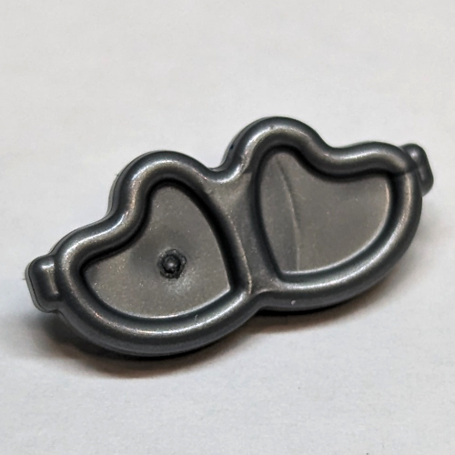 Lego Headwear Accessory Double Heart on Pin / Flat Silver
