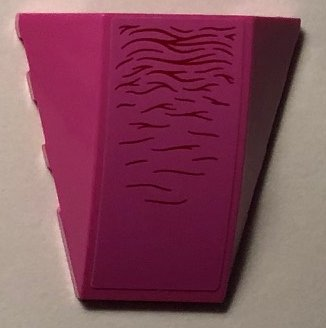 Lego Wedge 4 x 4 Triple Curved No Studs with Red Wavy Lines (Abilisk Skin) Pattern (Sticker) - Set 76081 / Dark Pink