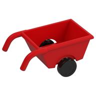 Lego Duplo Wheelbarrow with Thick Black Wheels / Red
