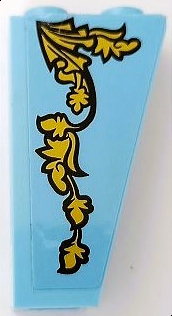 Lego Slope, Inverted 75 2 x 1 x 3 with Gold Leaves Ornament Pattern Side B (Sticker) - Set 75958