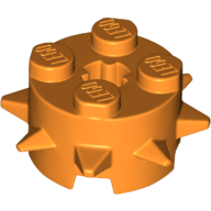 Lego Brick Round 2 x 2 Special with Spikes / Orange