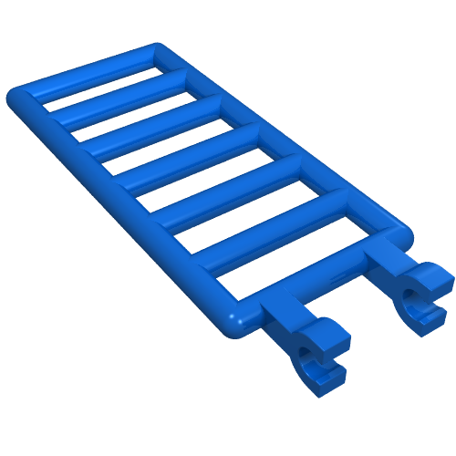 Lego Bar 7 x 3 with Double Clips (Ladder) [Straight Clips] / Blue
