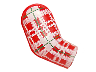 Lego Arm, Right with Plaid Shirt with Green Dotted Lines Pattern / Red