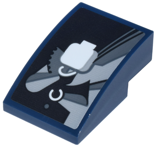 Lego Slope, Curved 3 x 2 with Black, White, Dark Bluish Gray and Light Bluish Gray Show Poster with Minifigure Head Pattern (Sticker) - Set 76271