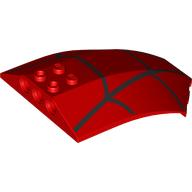 Lego Windscreen 8 x 6 x 2 Curved with Black Lines (Webbing) Print