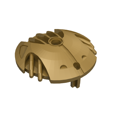 Lego Large Figure Shield 5 x 5 with 7 Fins / Pearl Gold