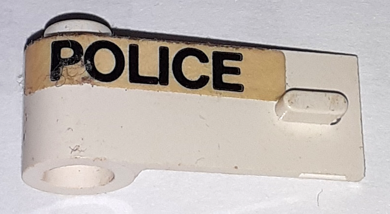 Lego Door 1 x 3 x 1 Left with Wide 'POLICE' Pattern (Sticker) - Set 621 / White