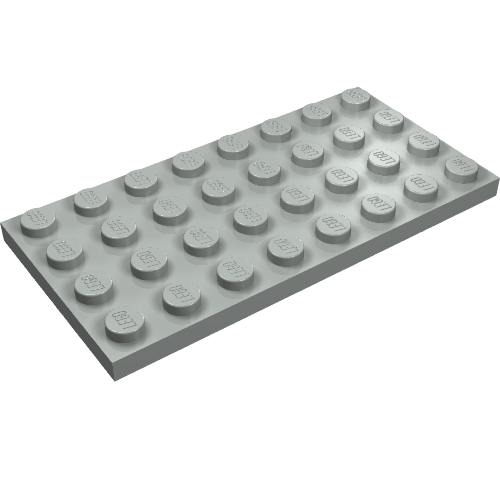 Lego Plate 4 x 8 with Waffle Bottom / Light Gray