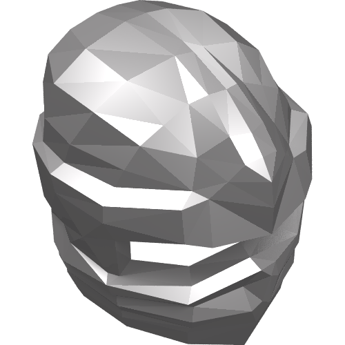 Lego Wrap with Forehead Ridge / Flat Silver