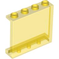 Lego Panel 1 x 4 x 3 [Side Supports / Hollow Studs] / Trans-Yellow
