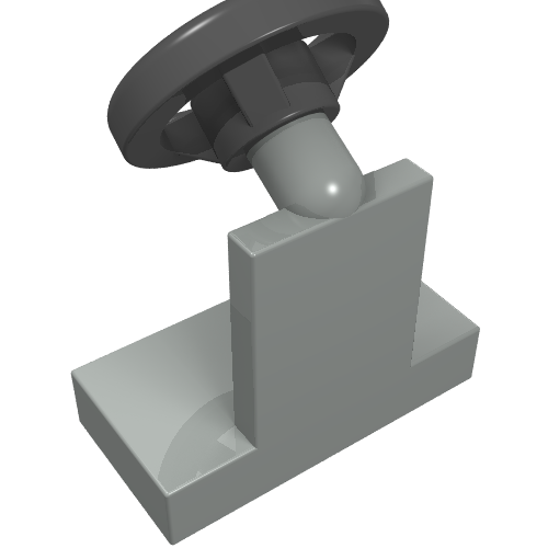 Lego Steering Stand 1 x 2 with Black Steering Wheel / Light Gray