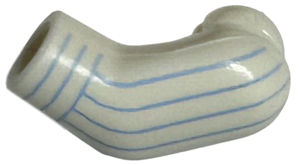 Lego Arm, Left with Medium Blue Pinstripes, Cuff Pattern / White