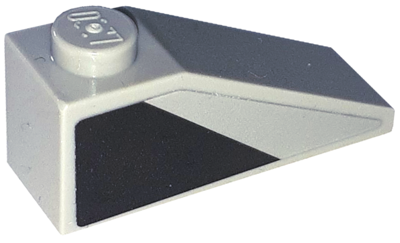 Lego Slope 33 3 x 1 with Black Trapezoid Pattern Model Left Side (Sticker) - Set 76917