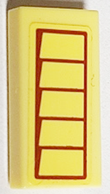 Lego Tile 1 x 2 with Dark Orange Window Shutter Pattern Model Right Side (Sticker) - Set 40449