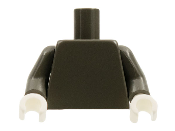 Lego Torso Plain / Dark Gray Arms / White Hands