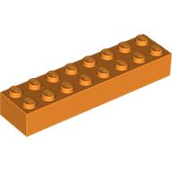 Lego Brick 2 x 8 / Orange