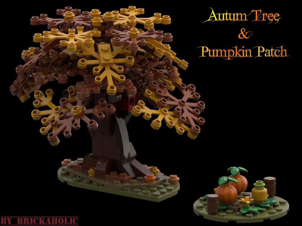 Lego MOC LEGO AUTUMN TREE & Pumpkin Patch Building Instructions