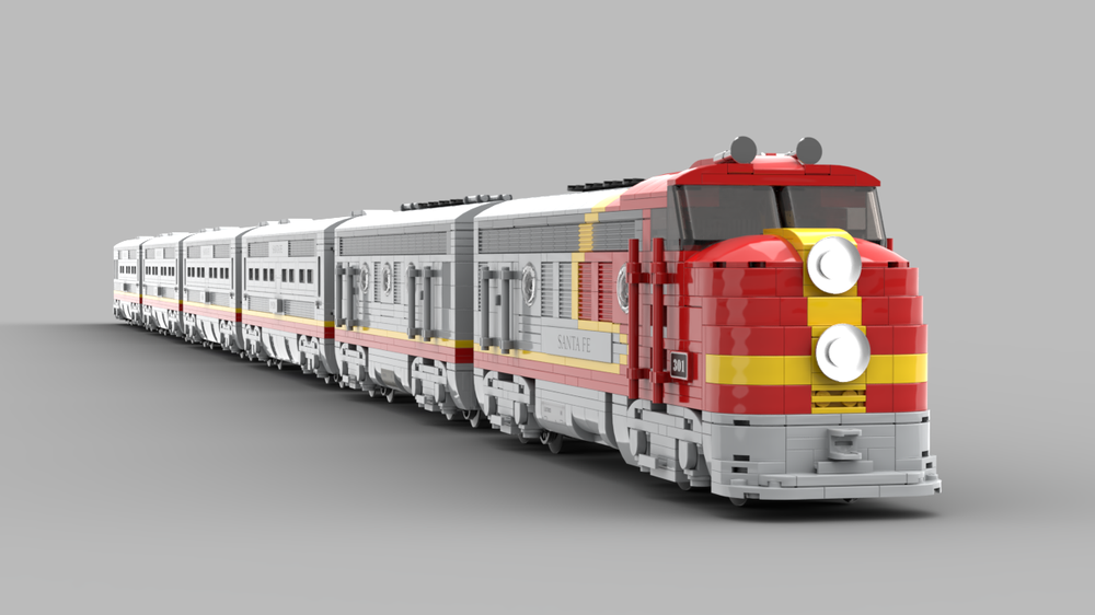 Lego Santa Fe - 8 wide carriages and low cost build!