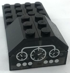 Lego Stickered Assembly 8 x 4 x 2 with White Control Panel with Gauges and Buttons Pattern (Sticker) - Set 7810