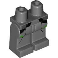 Lego Hips and Dark Bluish Gray Legs with Black Straps, Green Triangles / Dark Bluish Gray