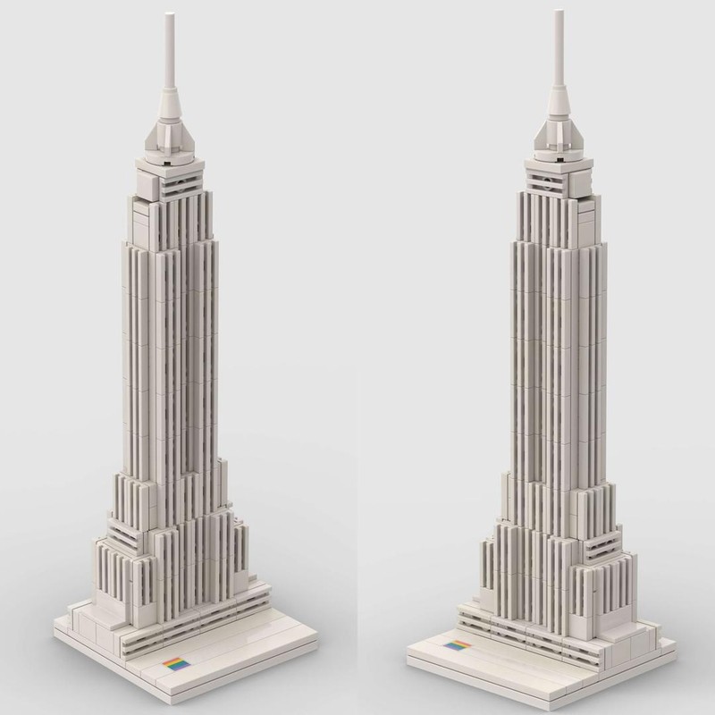 Lego Empire State Building-V2-Internal reconstruction--LE--white