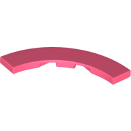 Lego Tile 4 x 4 Curved, Macaroni / Coral