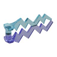 Lego Wave / Lightning Angular, Double with Marbled Trans-Purple Pattern / Trans-Light Blue