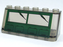 Lego Windscreen 2 x 6 x 2 with Split Windshield Pattern (Sticker) - Set 7625