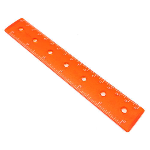 Lego Clikits Ruler, 6 inch / 16 cm, 7 Holes / Trans-Orange