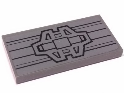Lego Tile 2 x 4 with Mechanical Wing Panel Pattern (Sticker) - Set 7961