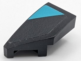 Lego Wedge 2 x 1 x 2/3 Left with Medium Azure Triangle Pattern (Sticker) - Set 76905