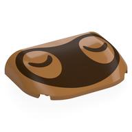 Lego Brick Round, Curved Triple 4 x 6 x 1 with Dark Brown Closed Eyes, Raccoon Mask Print