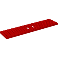 Lego Vehicle Base, Train 6 x 28 with Two 1 x 2 Openings [3 Round Holes Each End] / Red