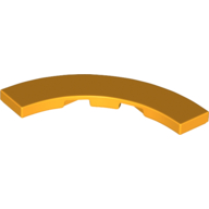 Lego Tile 4 x 4 Curved, Macaroni / Bright Light Orange