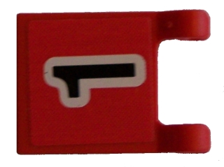 Lego Flag 2 x 2 Square with Flat Edge with Black Number 1 on Red Background Pattern (Sticker) - Sets 3420 / 3425