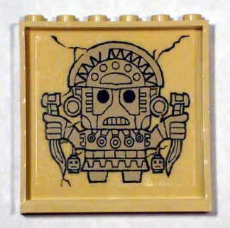 Lego Panel 1 x 6 x 5 with Idol Pattern Upright (Sticker) - Set 7623
