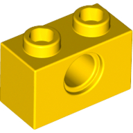 Lego Technic Brick 1 x 2 [1 Pin Hole] / Yellow