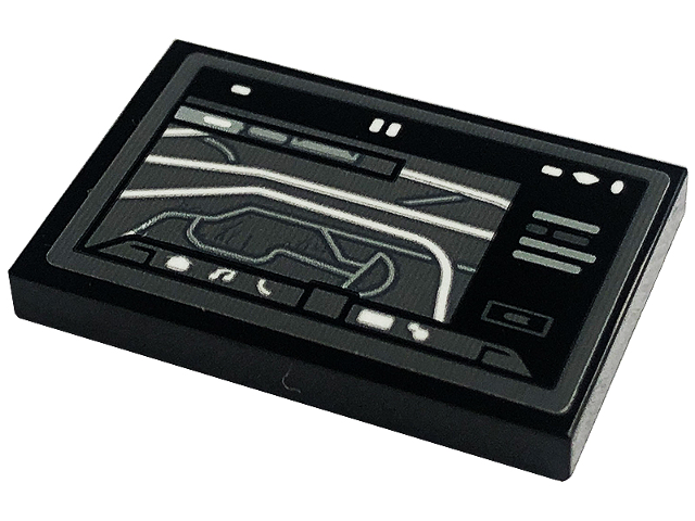 Lego Tile 2 x 3 with GPS Map Screen Pattern (Sticker) - Set 42126