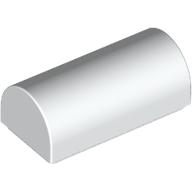 Lego Brick Curved 1 x 2 x 2/3 Double Curved Top, No Studs / White