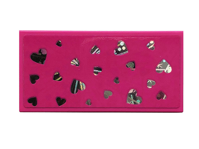 Lego Tile 2 x 4 with Hearts on Dark Pink Background Pattern (Sticker) - Set 41375 / Dark Pink